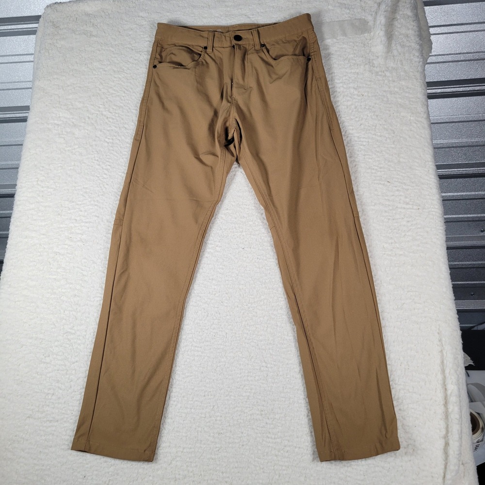 Western Rise AT Slim Pants Mens Size 30 Tan Brown 4-Way Stretch Tech Travel Pant
